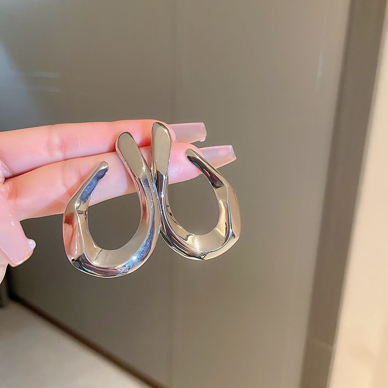 銀針跨境冷淡風銀色鑲鑽鋯石花朵珍珠耳環長款流蘇耳釘高級感耳飾