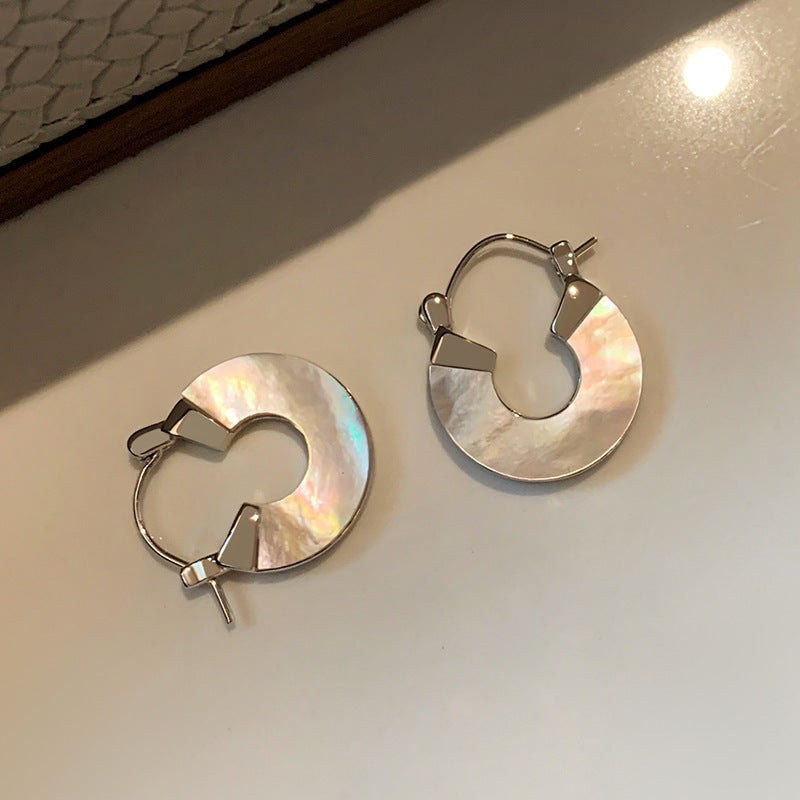 銀針冷淡風透明樹脂水滴花朵珍珠耳環時尚耳釘跨境歐美高級感耳飾