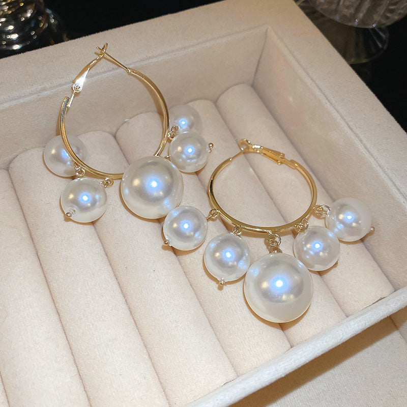 銀針歐美跨境金屬風素圈幾何耳圈氣質個性耳釘耳環誇張高級感耳飾