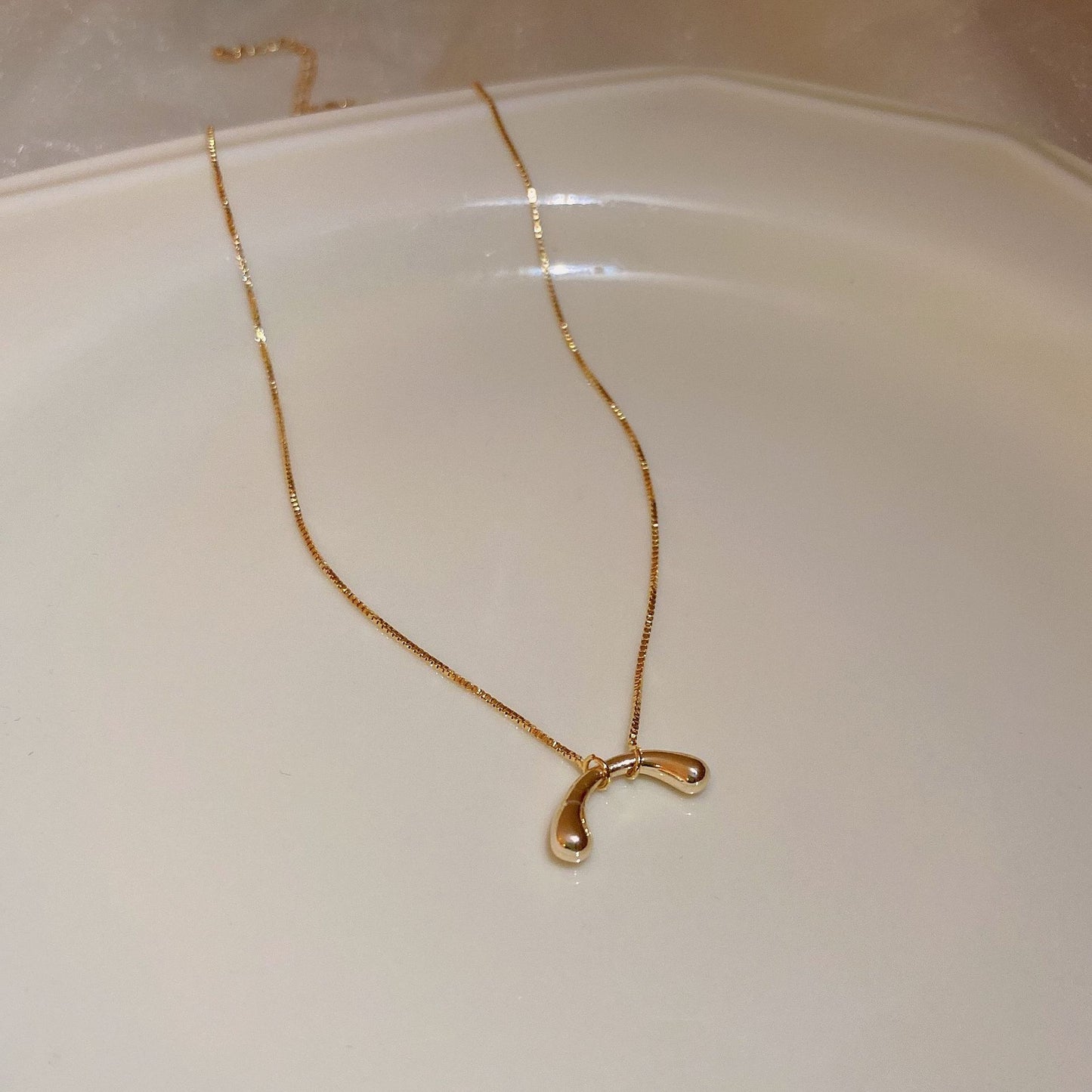 時尚輕奢鋯石蝴蝶結愛心小金磚珍珠項鍊氣質鎖骨鏈高級感新款項飾