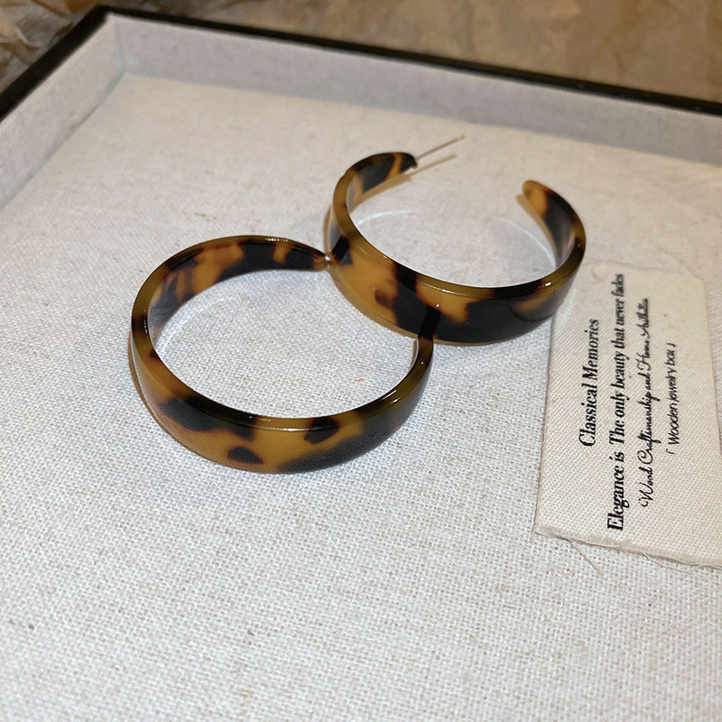 銀針樹脂暈染花朵耳環輕奢高級感耳釘復古時尚百搭耳飾設計感小衆