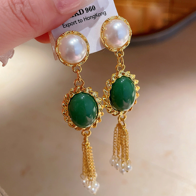 银针欧美跨境花朵几何流苏耳钉时尚金属风耳环轻奢高级感耳饰