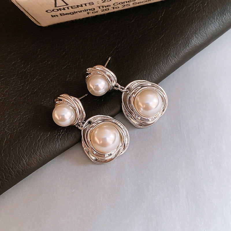 银针欧美跨境花朵几何流苏耳钉时尚金属风耳环轻奢高级感耳饰