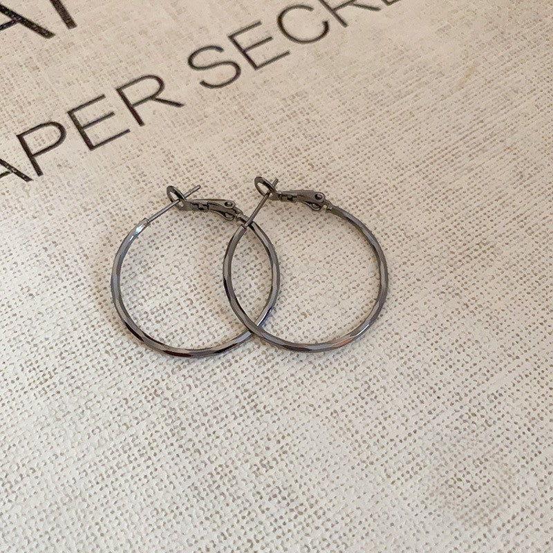 銀針多巴胺彩色耳圈甜美小清新簡約個性耳環設計感小衆歐美耳飾女