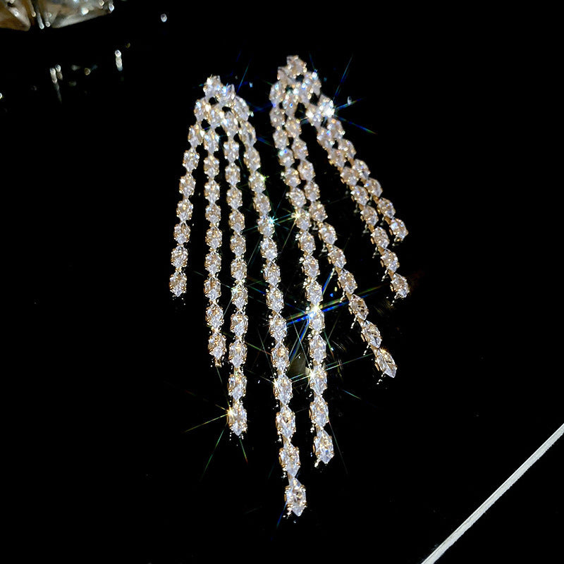 銀針歐美金屬風珍珠蝴蝶花朵流蘇耳釘小衆個性耳環時尚誇張耳飾女