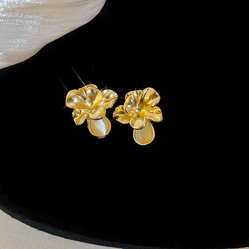 银针欧美跨境花朵几何流苏耳钉时尚金属风耳环轻奢高级感耳饰