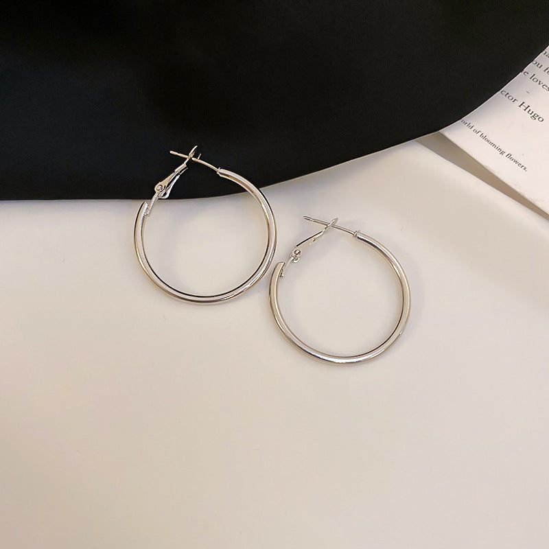 銀針多巴胺彩色耳圈甜美小清新簡約個性耳環設計感小衆歐美耳飾女