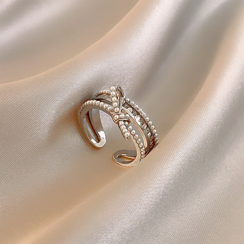韓國輕奢鋯石圓圈蛇形葫蘆戒指小衆設計感食指戒氣質高級感手飾女