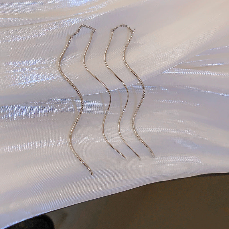 銀針歐美誇張銀色素圈愛心耳環冷淡風時尚耳圈輕奢個性高級感耳飾