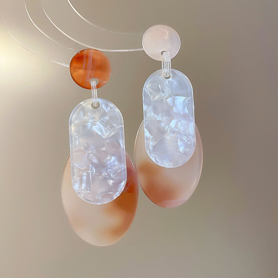 銀針樹脂不規則幾何形鏤空耳環輕奢高級感耳釘復古耳飾設計感小衆