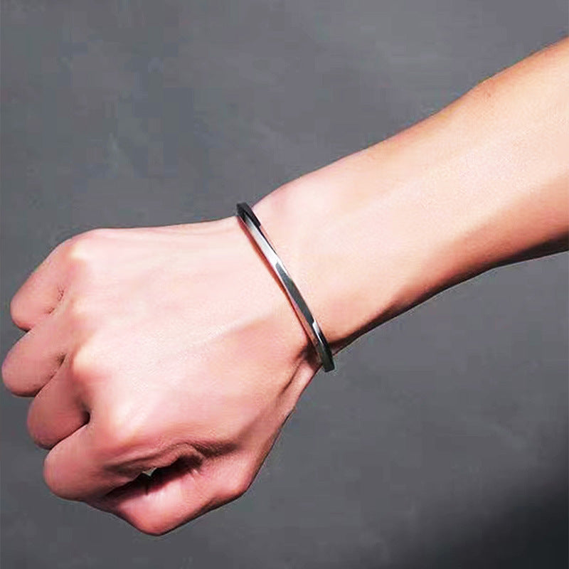 鈦鋼手鐲莫比烏斯開口不鏽鋼手鐲女生高級感時尚百搭不掉色手環
