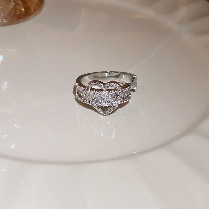 韓國輕奢鋯石圓圈蛇形葫蘆戒指小衆設計感食指戒氣質高級感手飾女