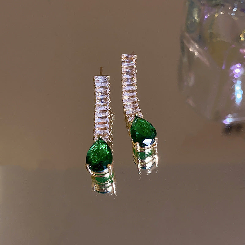 銀針輕奢鋯石几何蝴蝶花朵流蘇耳釘個性冷淡風耳環歐美高級感耳飾