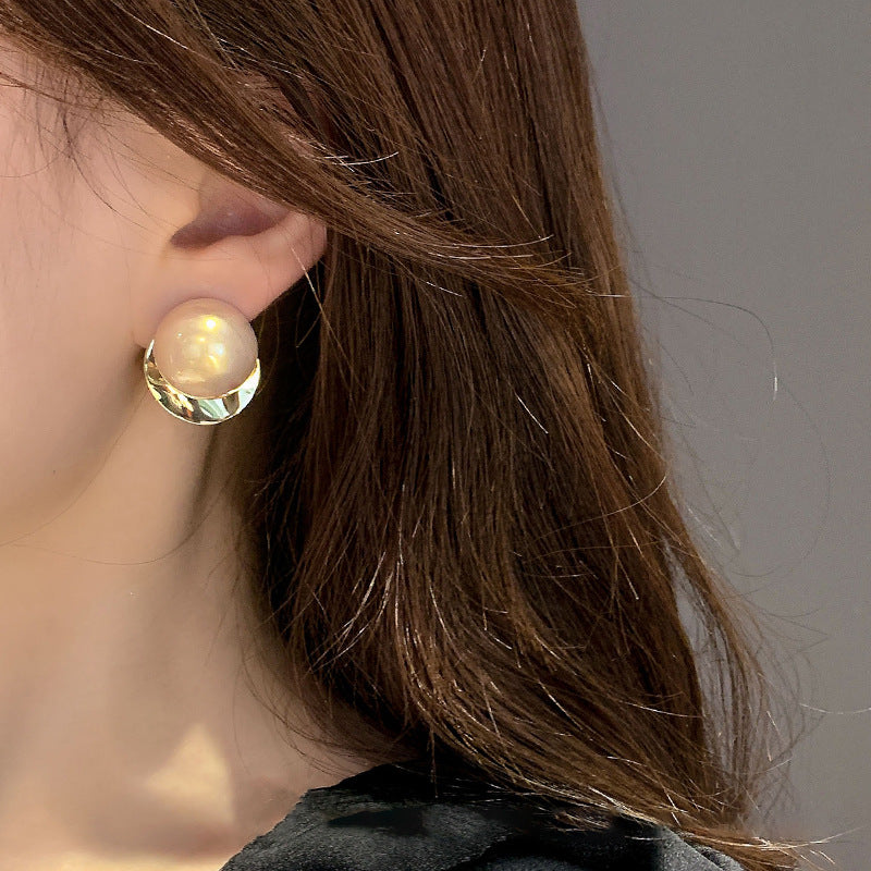 銀針歐美誇張金屬風幾何耳環簡約小衆設計耳釘氣質時尚高級感耳飾