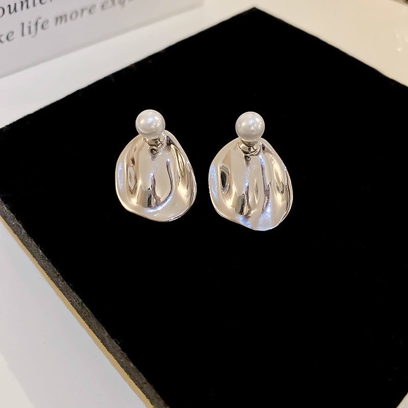 銀針超仙珍珠花朵流蘇耳環氣質時尚耳釘跨境歐美誇張高級感耳飾女