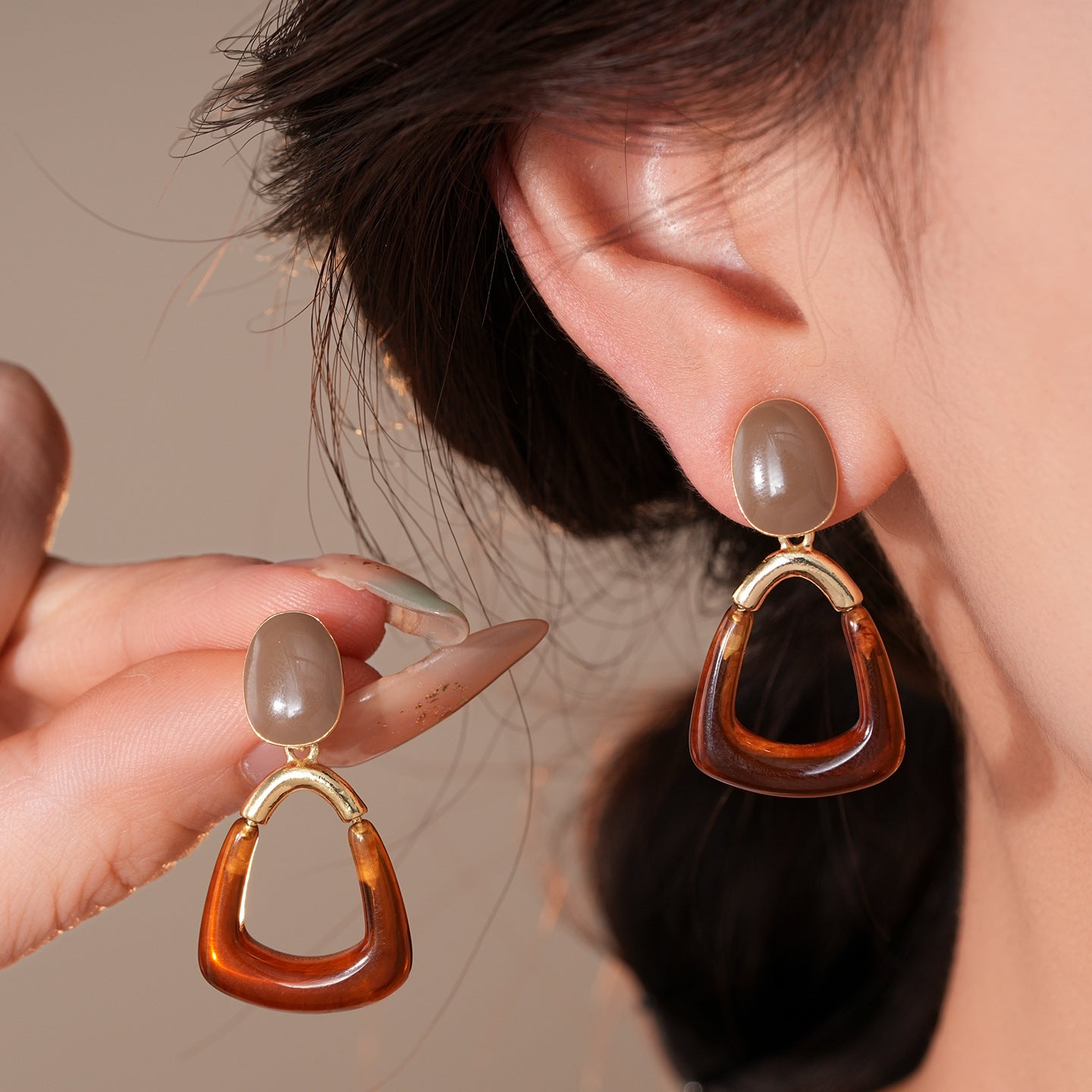 銀針復古美拉德幾何方形耳環輕奢高級感耳釘女時尚耳飾設計感小衆