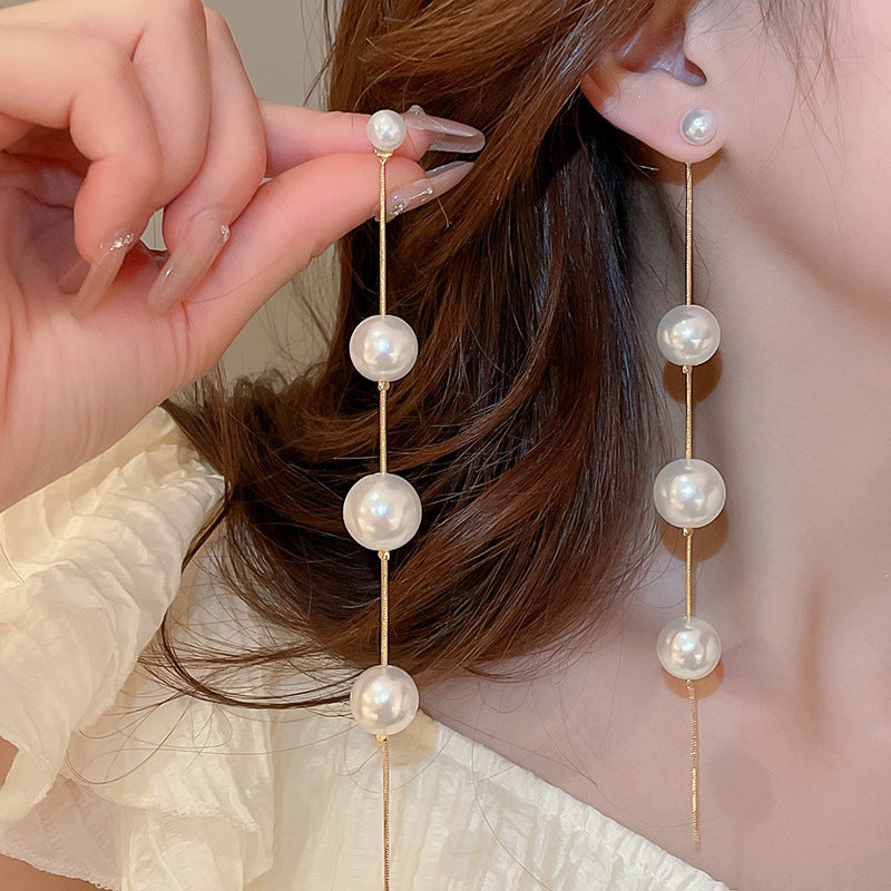 銀針時尚白色系花朵貝殼珍珠耳環氣質新款耳釘歐美時尚高級感耳飾