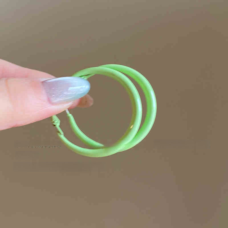 银针多巴胺光面圆形耳圈时尚甜美个性耳环小众简约高级感耳饰