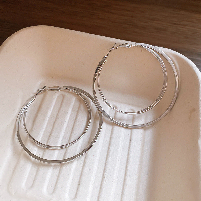 銀針多巴胺彩色耳圈甜美小清新簡約個性耳環設計感小衆歐美耳飾女