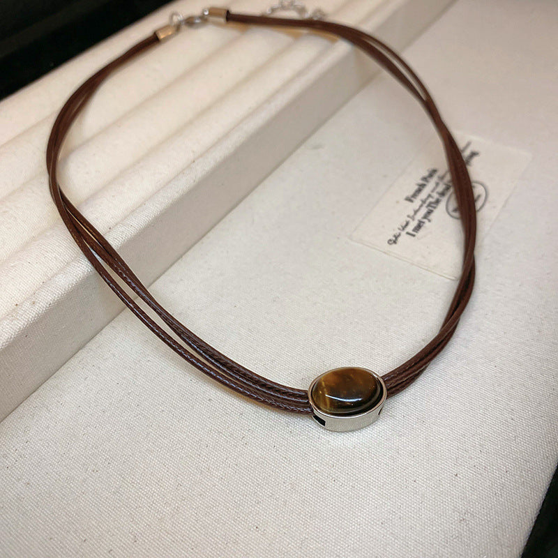 美拉德咖色不規則貝殼珍珠項鍊輕奢高級感鎖骨鏈氣質時尚百搭項飾