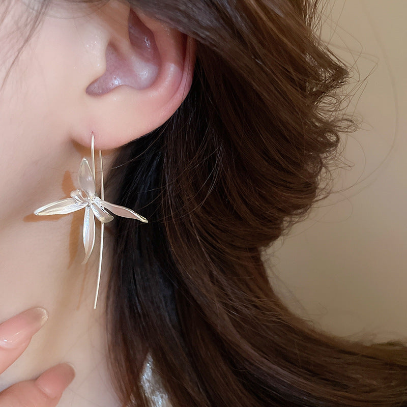 銀針圓圈銀色耳環輕奢高級感耳釘女冷淡風時尚百搭耳飾設計感小衆