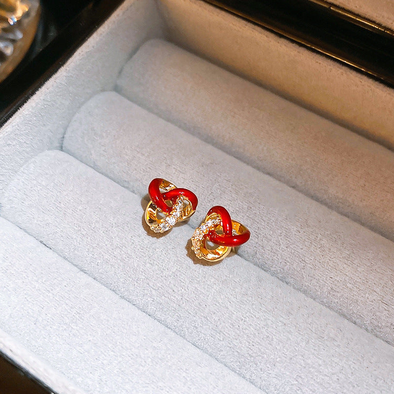 銀針輕奢鋯石几何蝴蝶花朵流蘇耳釘個性冷淡風耳環歐美高級感耳飾