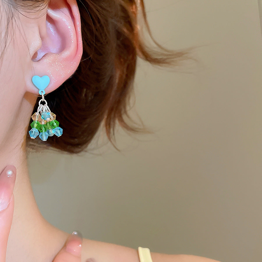 銀針超仙珍珠花朵流蘇耳環氣質時尚耳釘跨境歐美誇張高級感耳飾女