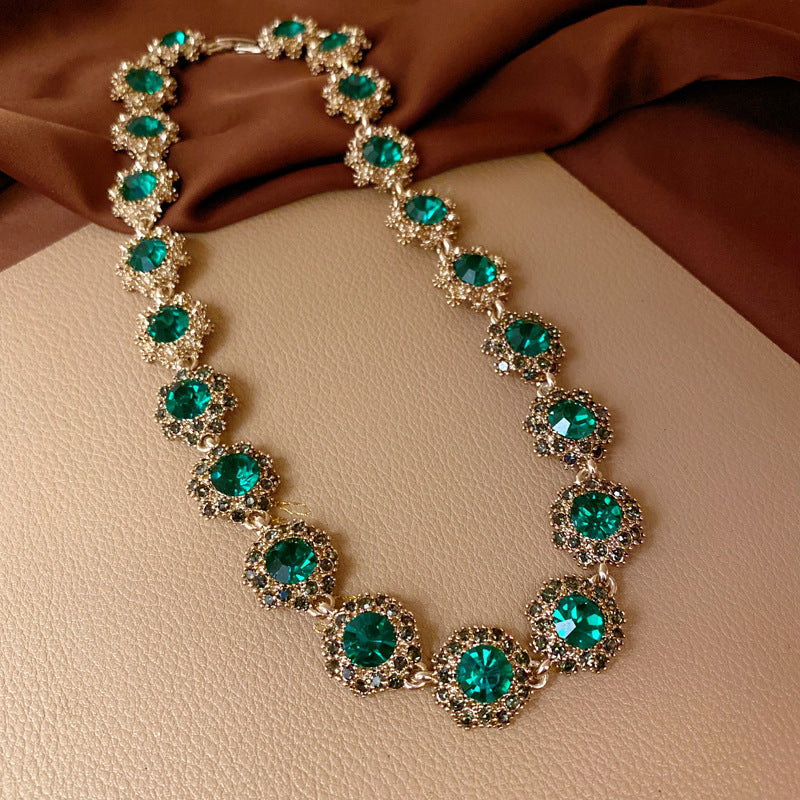 銀針中古vintage綠色鑲鑽蝴蝶珍珠耳環氣質耳墜復古高級感耳飾女