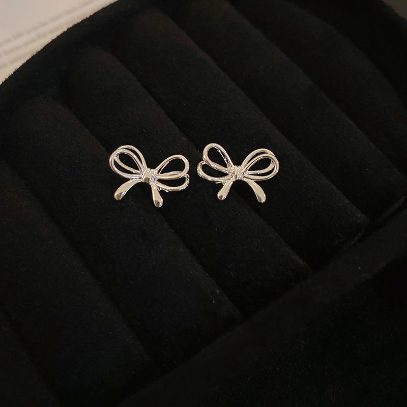 銀針跨境冷淡風銀色鑲鑽鋯石花朵珍珠耳環長款流蘇耳釘高級感耳飾