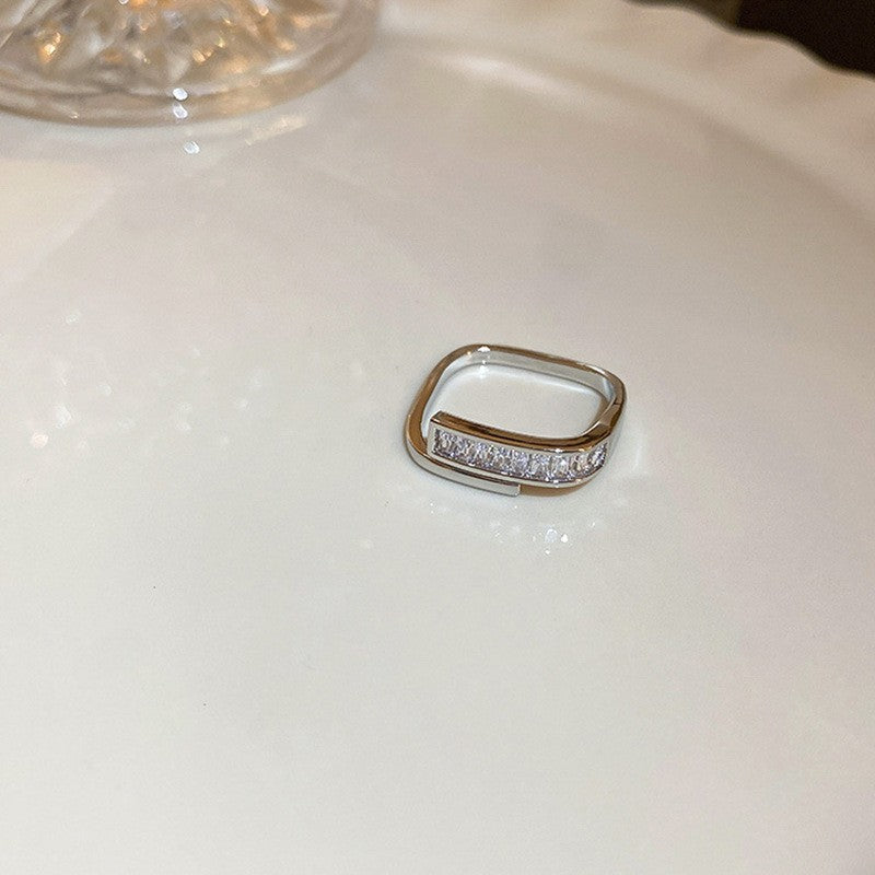 韓國輕奢鋯石圓圈蛇形葫蘆戒指小衆設計感食指戒氣質高級感手飾女