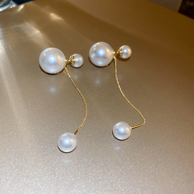 銀針時尚白色系花朵貝殼珍珠耳環氣質新款耳釘歐美時尚高級感耳飾