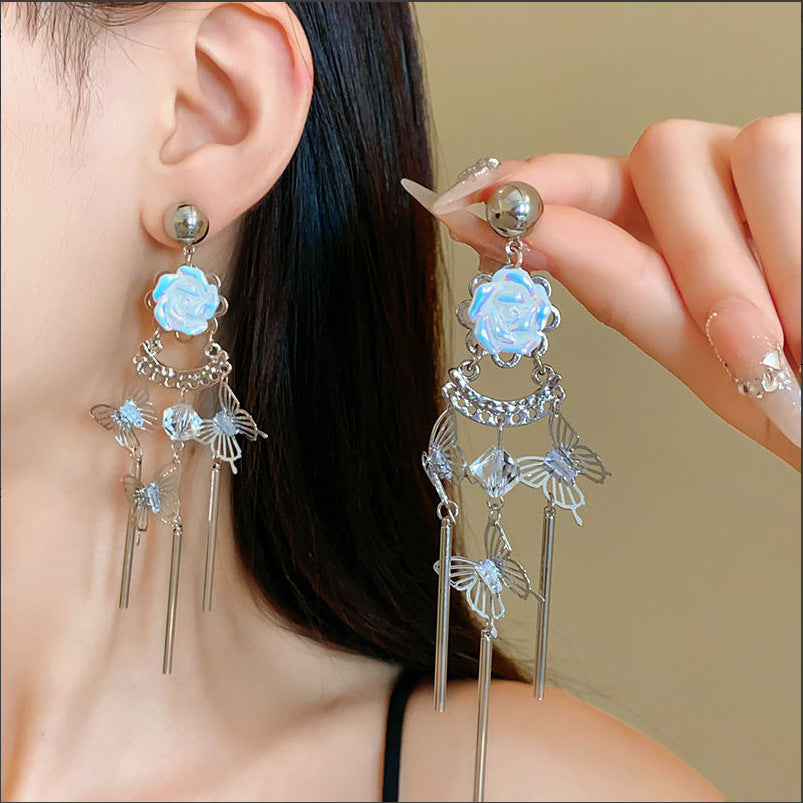 銀針復古花朵愛心字母珍珠耳環法式氣質耳釘輕奢高級感耳飾女