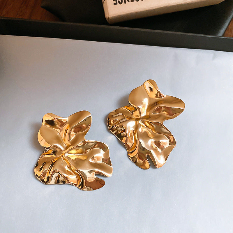 银针欧美跨境花朵几何流苏耳钉时尚金属风耳环轻奢高级感耳饰