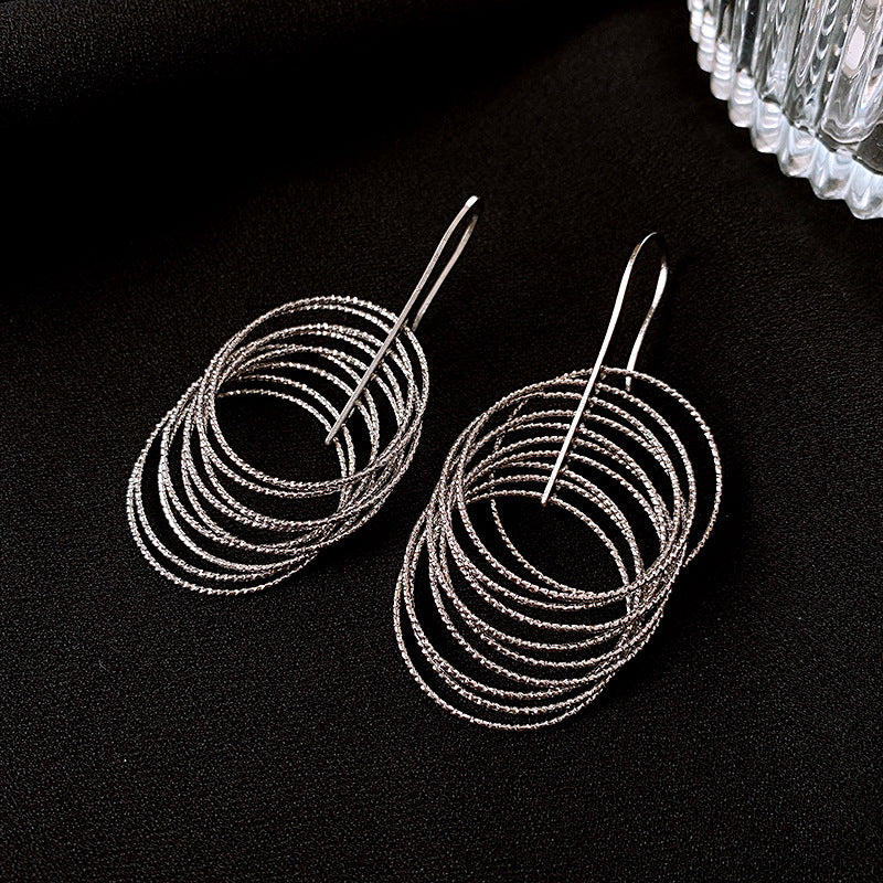 銀針超仙珍珠花朵流蘇耳環氣質時尚耳釘跨境歐美誇張高級感耳飾女