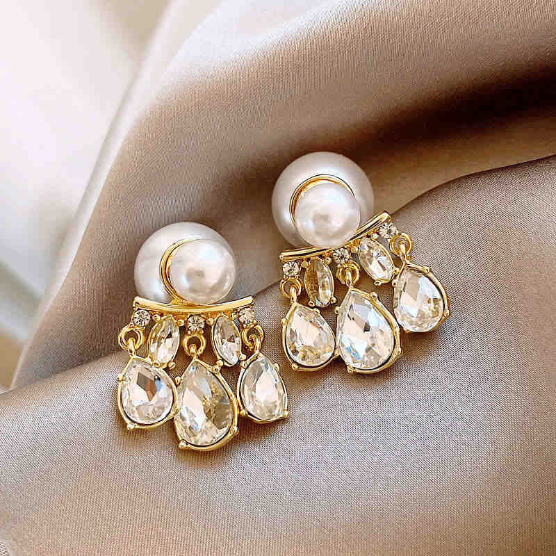 銀針法式復古字母豬鼻子土星珍珠耳環一款兩戴耳釘輕奢高級感耳飾