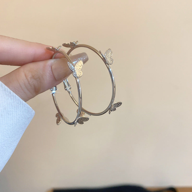 銀針多巴胺彩色耳圈甜美小清新簡約個性耳環設計感小衆歐美耳飾女