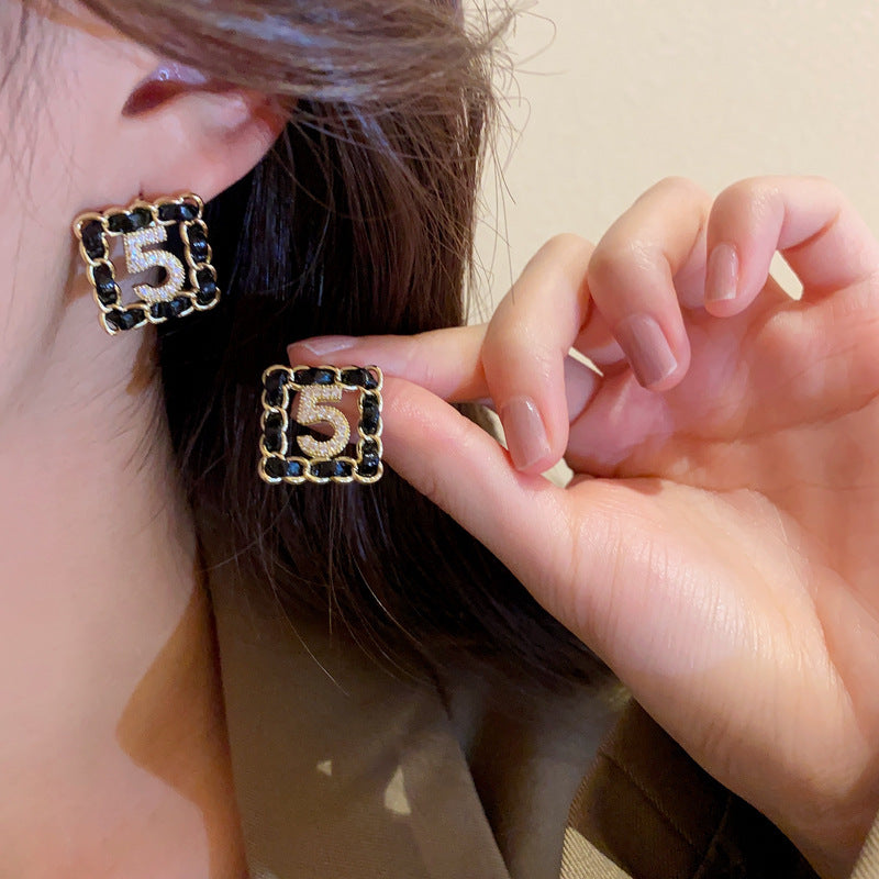 銀針復古花朵愛心字母珍珠耳環法式氣質耳釘輕奢高級感耳飾女