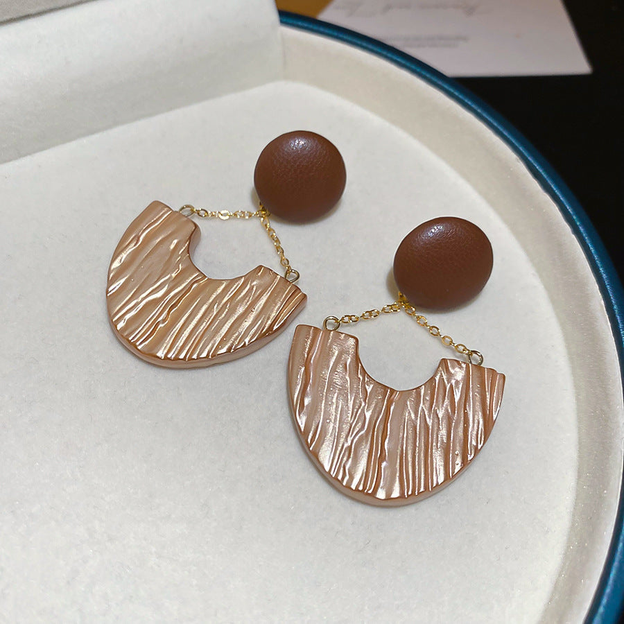 銀針樹脂不規則幾何形鏤空耳環輕奢高級感耳釘復古耳飾設計感小衆