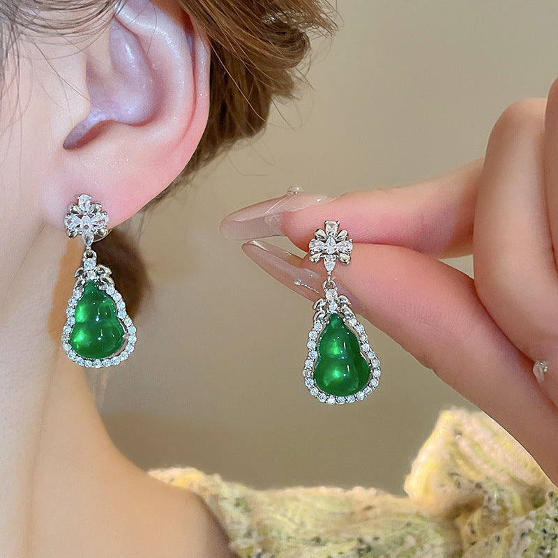 銀針歐美金屬風珍珠蝴蝶花朵流蘇耳釘小衆個性耳環時尚誇張耳飾女