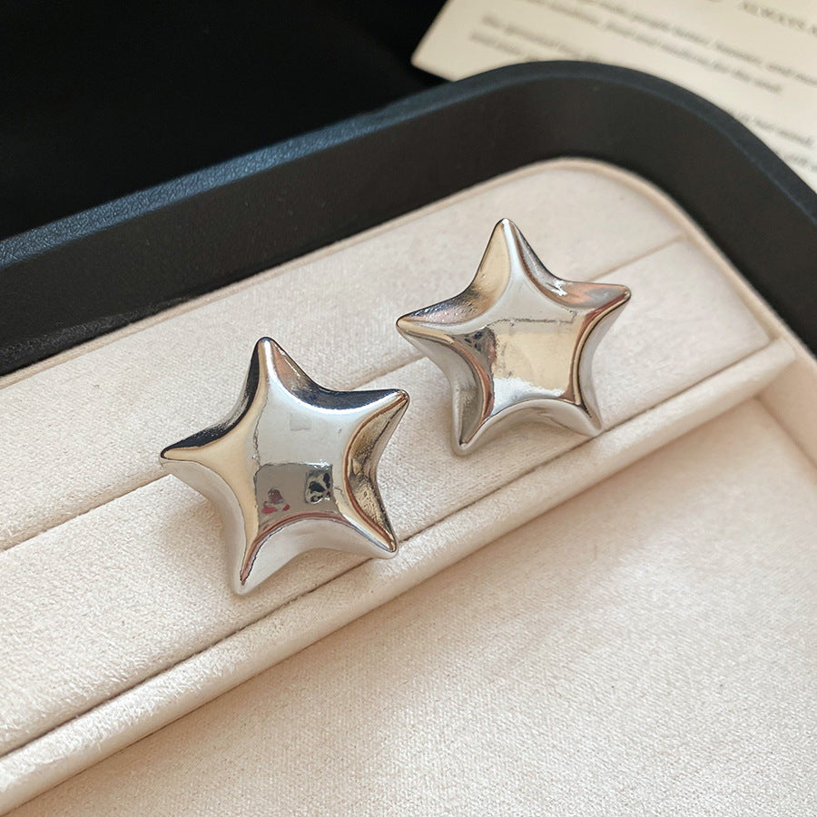 銀針圓圈銀色耳環輕奢高級感耳釘女冷淡風時尚百搭耳飾設計感小衆