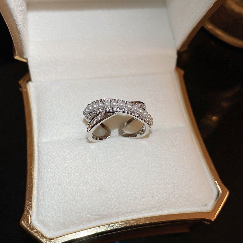 韓國輕奢鋯石圓圈蛇形葫蘆戒指小衆設計感食指戒氣質高級感手飾女