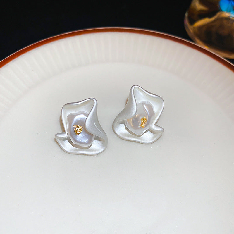 銀針法式復古字母豬鼻子土星珍珠耳環一款兩戴耳釘輕奢高級感耳飾