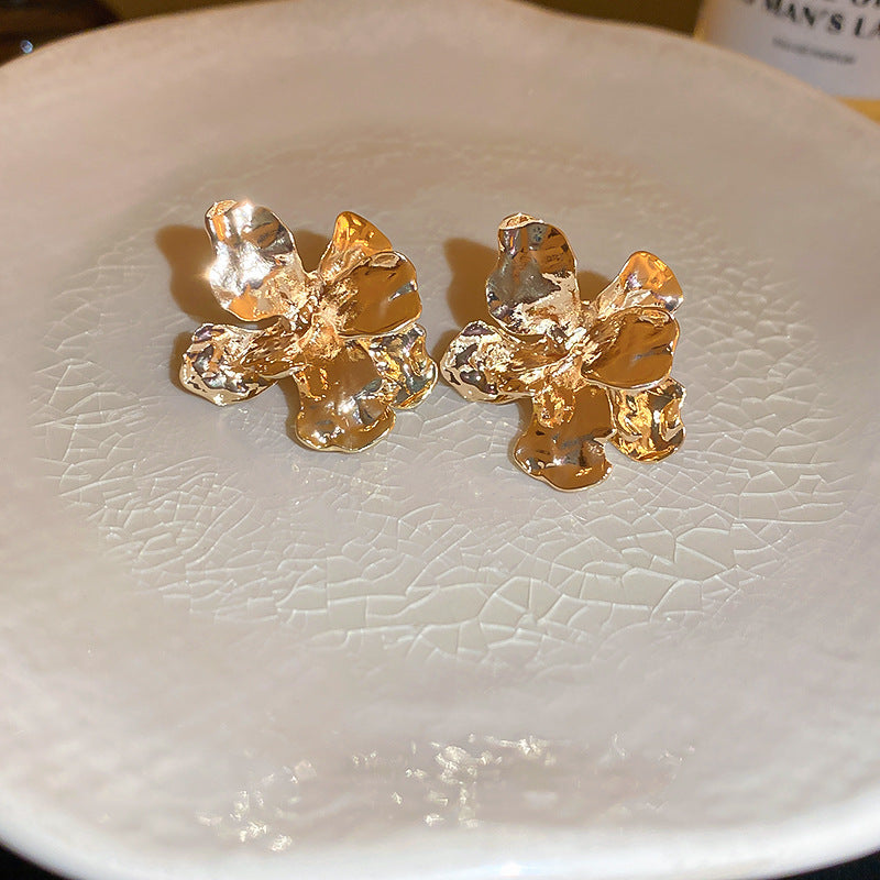 银针欧美跨境花朵几何流苏耳钉时尚金属风耳环轻奢高级感耳饰