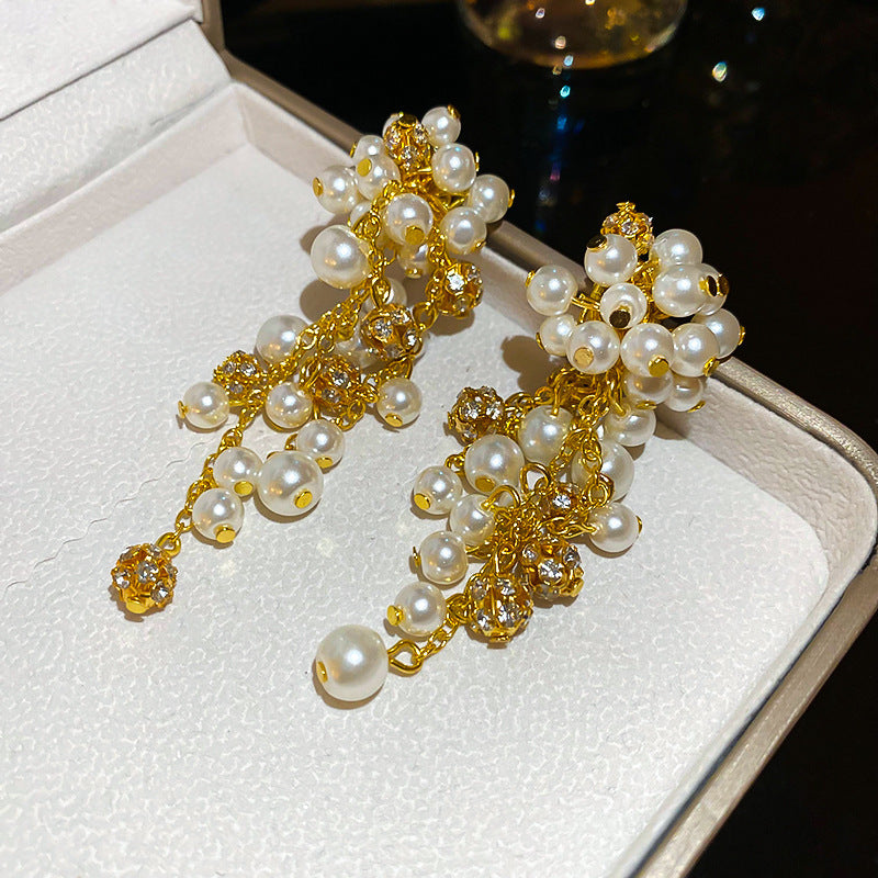 法式超仙花瓣貝殼流蘇耳環輕奢高級感耳釘時尚氣質耳飾設計感小衆