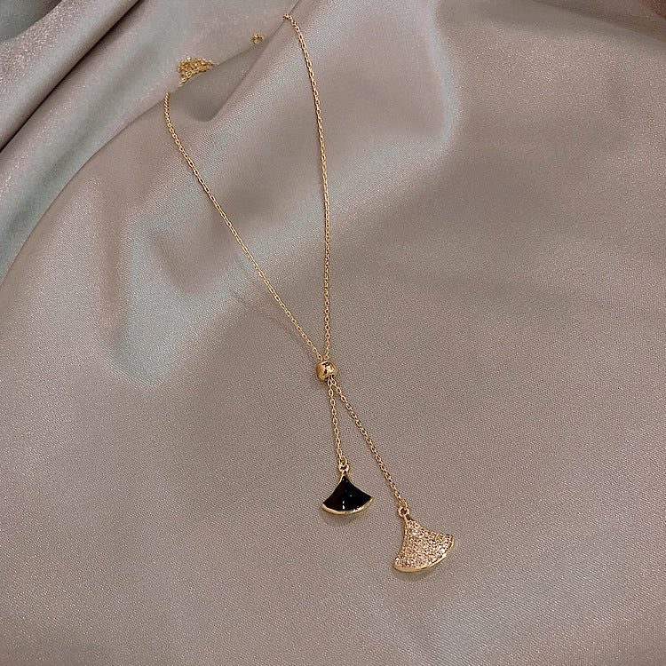 真金電鍍貝殼翅膀項鍊女鎖骨鏈潮冷淡風簡約網紅氣質小衆設計頸鍊