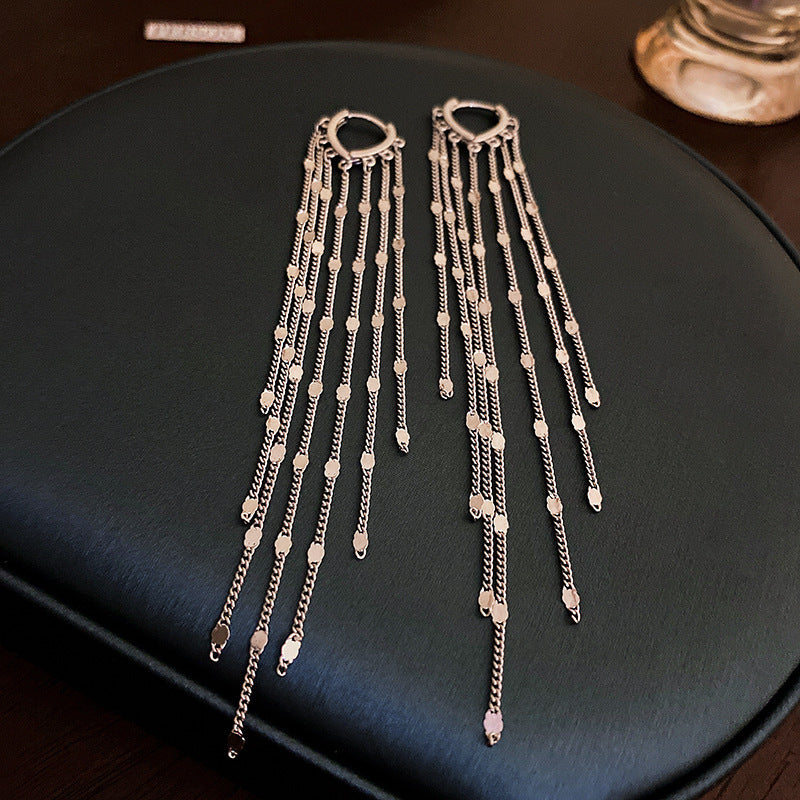 銀針超仙珍珠花朵流蘇耳環氣質時尚耳釘跨境歐美誇張高級感耳飾女