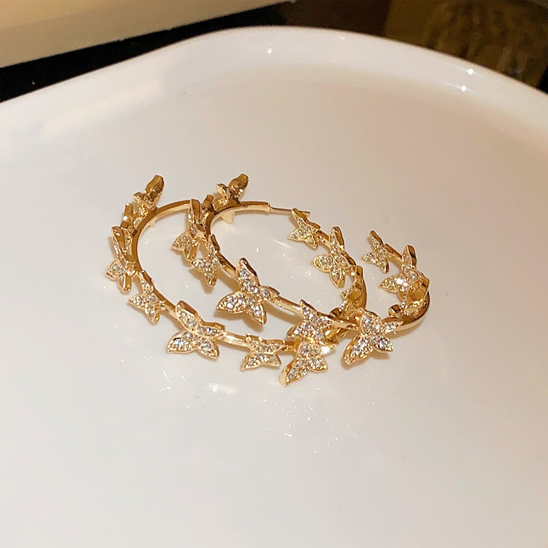 銀針歐美誇張金屬風幾何耳環簡約小衆設計耳釘氣質時尚高級感耳飾