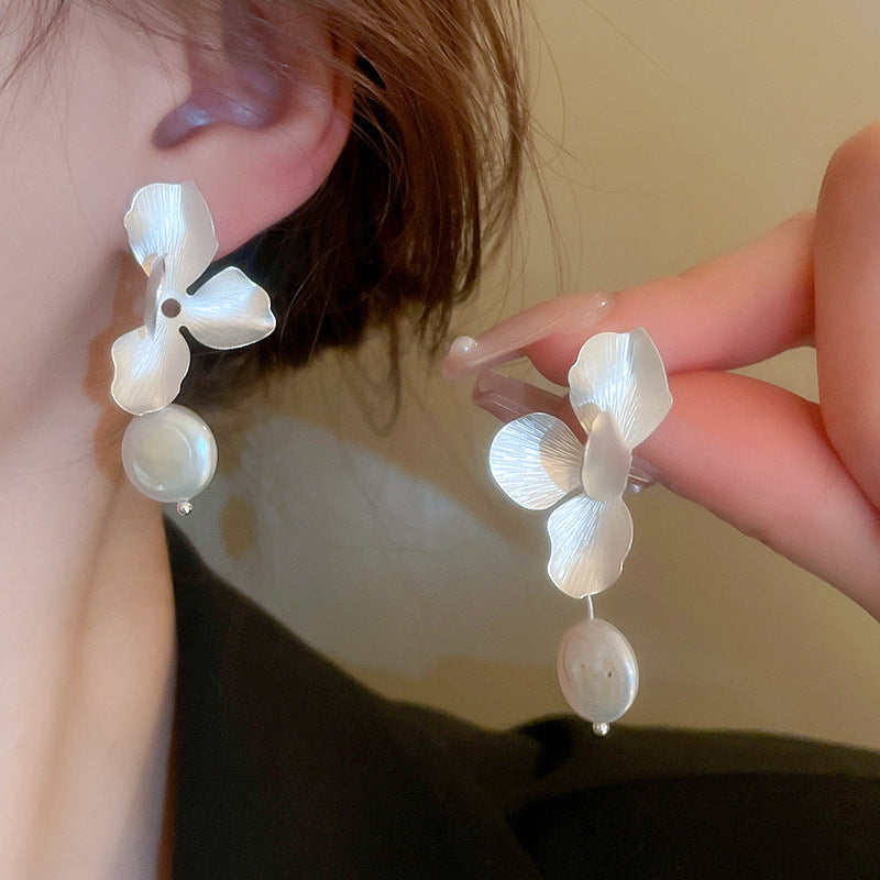 银针欧美跨境花朵几何流苏耳钉时尚金属风耳环轻奢高级感耳饰