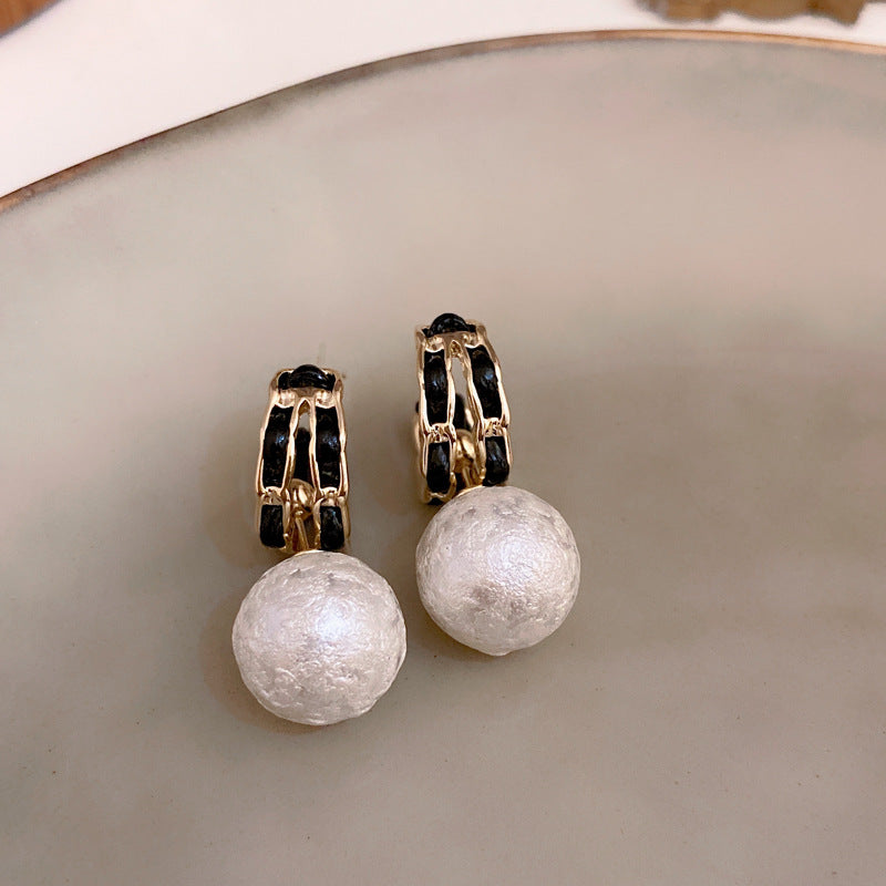 銀針復古花朵愛心字母珍珠耳環法式氣質耳釘輕奢高級感耳飾女