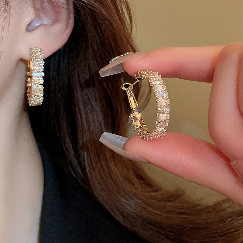 銀針歐美誇張銀色素圈愛心耳環冷淡風時尚耳圈輕奢個性高級感耳飾